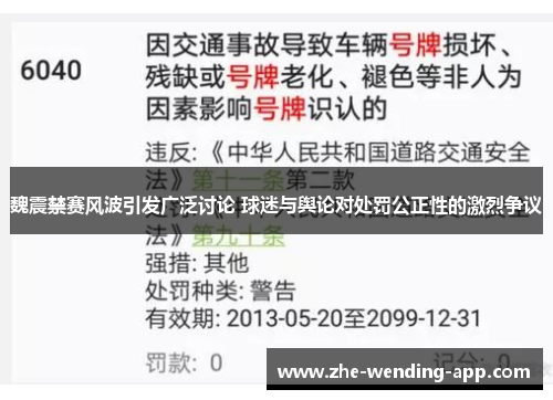 魏震禁赛风波引发广泛讨论 球迷与舆论对处罚公正性的激烈争议